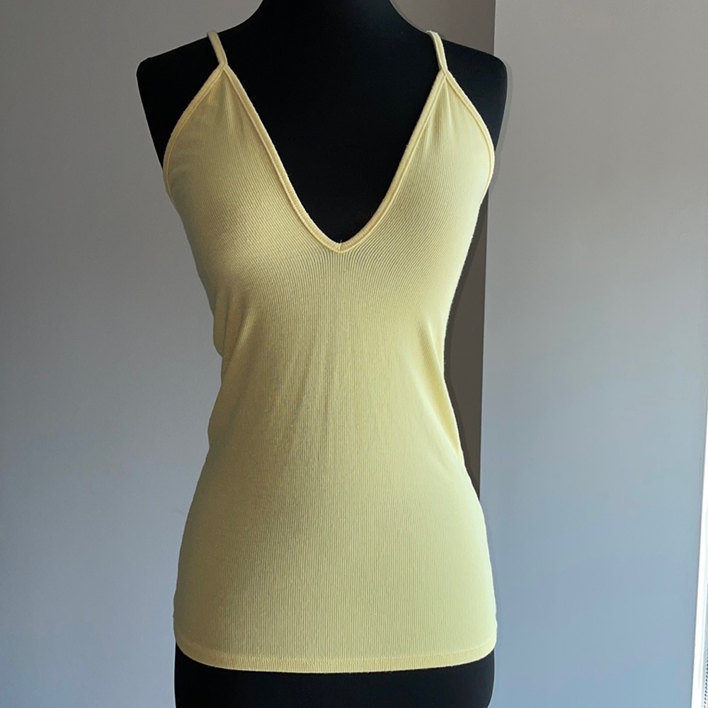 LIKE NEW Blue Life Plunge Neck Tank Sz Small